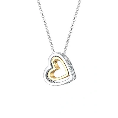 Image of Elli Necklace Heart Elegant Crystals 925 Sterling Silver