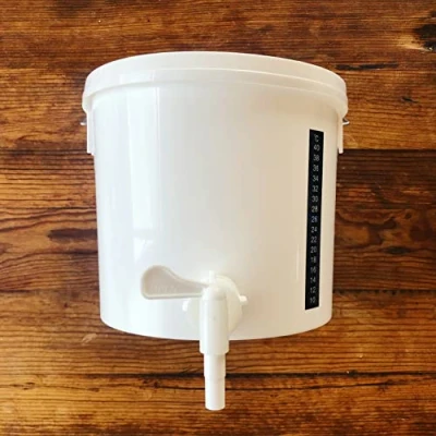 Image of Beer Fermenting Bucket 5 Litre Bucket, with tap, airlock and LCD Thermometer Strip