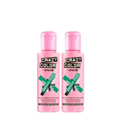 Image of 2x Crazy Color Semi Permanent Hair Dye 100ml (Emerald Green)