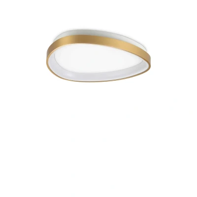 Image of Gemini 42cm ON OFF Integrated LED Semi Flush Light Brass 3000Lm 3000K