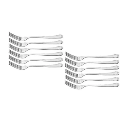 Image of Otto Koning Anna Set of 12 Stainless Steel Forks, Table Forks with Mirror Polished Finish, Dinner Pieces. Classic and Elegant Design.