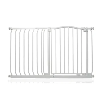 Image of Safetots Curved Top Safety Gate, 116cm 125cm, Matt White, Pressure Fit Stair Baby Gate for Doors Hallways and Spaces, Barrier, Easy Installation