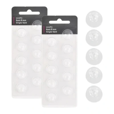 Image of Hearing Aid Domes for Oticon, Shields Aids Oticon 8 mm Single Vent, Pack of 20 Silicone Aids, Replacement Ear Plugs