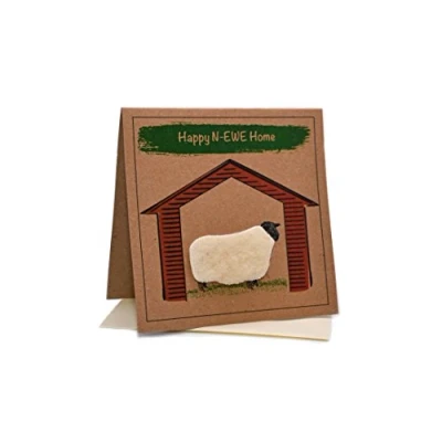Image of Sheep (Happy N EWE Home) Greeting New Home Card (Moving House/Blank Inside)