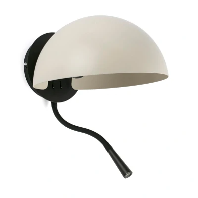 Image of Dominica Reading Light Black With Beige Shade