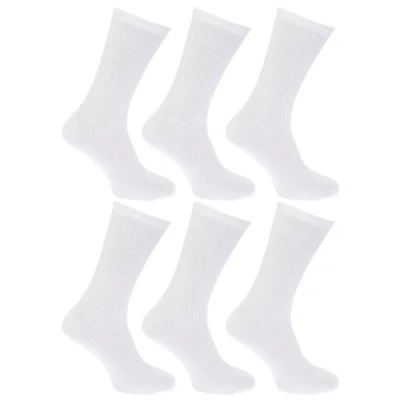 Image of Unknown 6 x Mens 100% Cotton LOOSE Wide Soft Top No NON ELASTIC Short mid calf SOCKS Sizes 11 13 Helps Diabetics, Bigfoot, White
