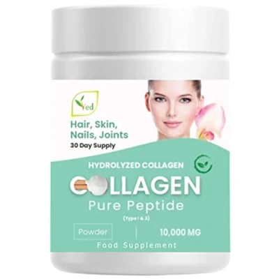 Image of Collagen Peptides Powder Supplement, Support Joint, Bone, Skin, Muscles, Hair, Nail Growth, Keto, Paleo Friendly, Gluten, Dairy Free, Weight Loss, Unflavored 300G