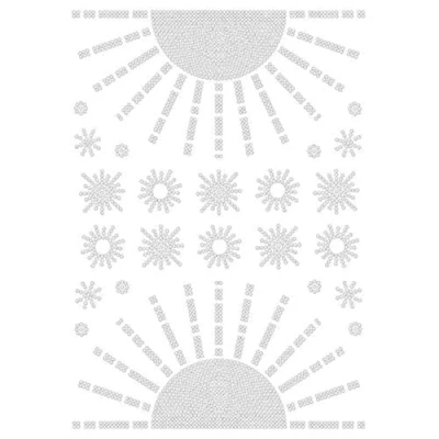 Image of Ideen mit Herz Iron On Rhinestone Design Applique Patch DIN A4 (Sun 2)