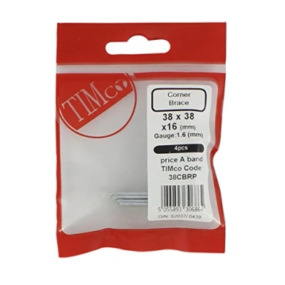 Image of 10x TIMCO Corner Braces Zinc 38CBRP Pack of 4