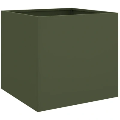 Image of vidaXL Planters 2 pcs Olive Green 42x40x39 cm Steel