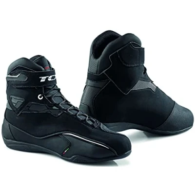 Image of TCX Zeta Waterproof, Men&#039;s Motorcycle Shoes, Sporty and Shoes Suitable for Urban Use, Microfiber Upper, Laces Velcro Closure, Black