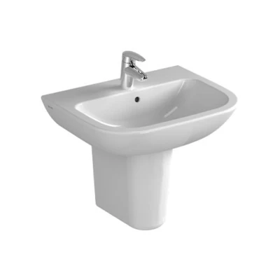 Image of Vitra S20 Washbasin, 1 Tap Hole, 550mm Wide, White Flush Bathrooms