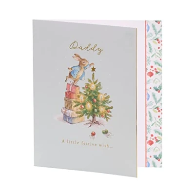 Image of Peter Rabbit Daddy Festive Wish Cute Christmas Card Xmas Greeting Cards