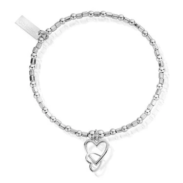 Image of ChloBo Womens Mini Cube Interlocking Love Heart Bracelet SBCFB572