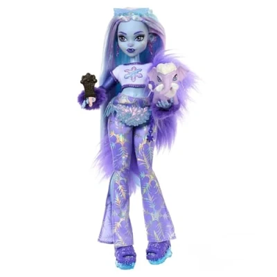 Image of Monster High Doll, Abbey Bominable Yeti Fashion Doll with Pet Mammoth and Themed Accessories, HNF64