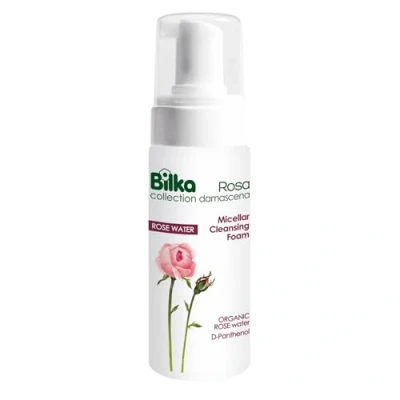 Image of Bilka Collection Rosa Damascena Micellar Cleansing Foam, Facial for Every Day with Organic Rose Water, D Panthenol and Glycerin, Natural Cosmetics, 1 x 140 ml