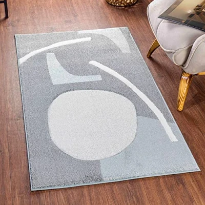 Image of Livabliss Agen Abstract Rug Runner Rugs Living Room 80x150 cm, Hallway, Dining Area Modern Marble Rug, Soft Luxurious Easy Care Medium Pile Large White, Charcoal and Light Grey
