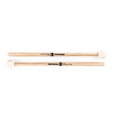 Image of ProMark MT3 Drum Soft Felt Mallet for Use with Timpani, Concert Toms and Cymbals Shira Kashi Oak Handle Weight Gradual Taper Quick Motion 1 Pair, 10.0 in*18.0 in*0.25 in