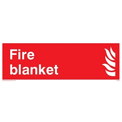 Image of Viking Signs FV354 L15 V &quot;Fire Blanket&quot; Sign, Vinyl/Sticker, 150 mm H x 50 W