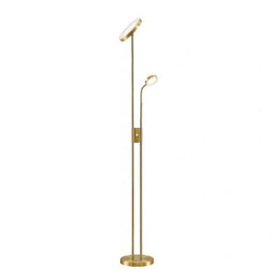 Image of Lindby Seppa LED floor lamp, round, brass