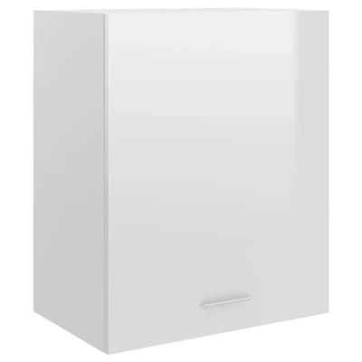 Image of vidaXL Kitchen Cabinet Home Equipment Indoor Furniture Appliance Storage Shelf Organiser Morden Cupboard High Gloss White Chipboard