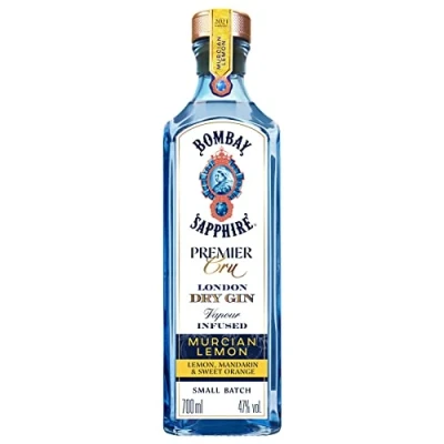 Image of Bombay Sapphire Premier Cru Premium Distilled London Dry Gin, 47% ABV, 70cl, Vapour Infused With Hand Selected Exotic Botanicals &amp; Murcian Lemon, 700ml