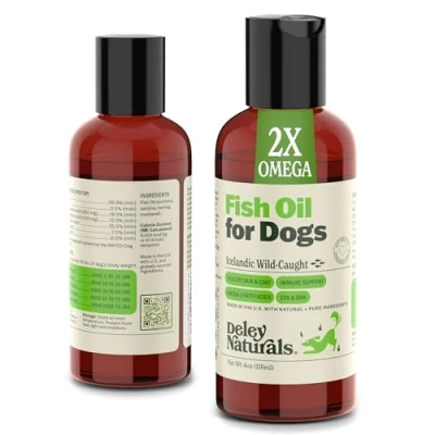 Image of Wild Caught Fish Oil for Dogs Omega 3 6 9, GMO Free Reduces Shedding, Supports Skin, Coat, Joints, Heart, Brain, Immune System Highest EPA &amp; DHA Potency Only Ingredient is (4oz)