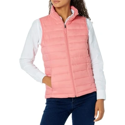 Image of Amazon Essentials Women&#039;s Lightweight Water Resistant Packable Puffer Gilet, Pink, S