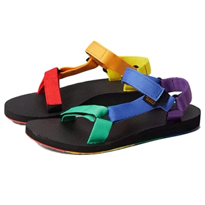 Image of Teva Women&#039;s Universal Pride Sandals, Rainbow Multi, 6 UK