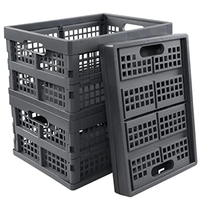 Image of Dynko Foldable Plastic Storage Basket, 15 L Collapsible Crate Set of 3