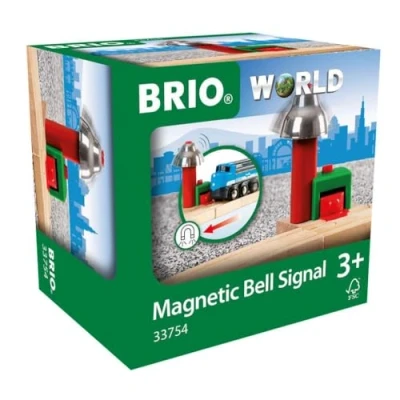 Image of BRIO World Magnetic Railway Bell Signal for Kids Age 3 Years Up Train Set Accessories and Add Ons