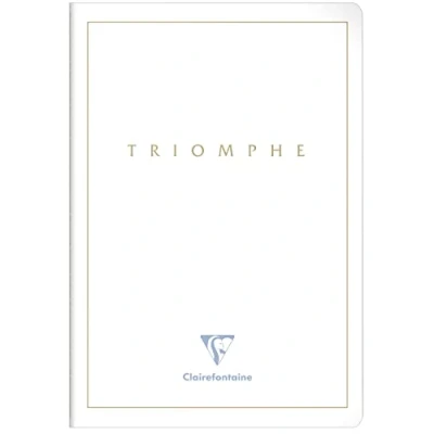 Image of Clairefontaine 36170C Triomphe Gold Collection A White Sewn Notebook A4 21x29.7 cm 96 Plain Pages 90 g Paper Card Cover with Marking