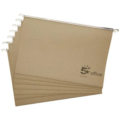 Image of 5 Star Office Suspension File Manilla Heavyweight with Tabs and Inserts Foolscap Khaki(Green) [Pack 50]