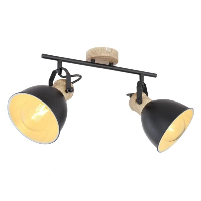 Image of Wiho Twin Ceiling Spotlight Black 2x E27