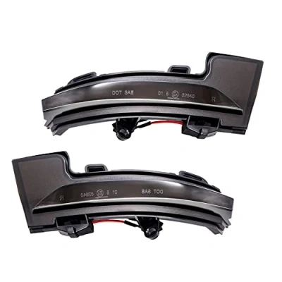 Image of Set LED Side Mirror Indicators compatible with Skoda Octavia III 2013 2020 &amp; Volkswagen T Roc 2017 / Cross 2019 Smoke incl. Dynamic Running Light