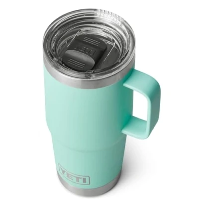 Image of YETI Rambler Travel Mug, Stainless Steel Vacuum Insulated Mug with Stronghold Lid, Seafoam, 20 oz (591 ml)