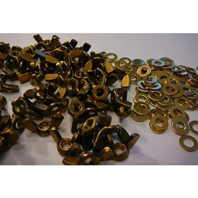 Image of M6 SOLID BRASS WING NUTS WITH FREE WASHERS 6/10 OR 20 PACKS (6)