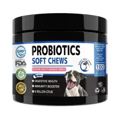 Image of Daily Pet Care Probiotics for Dogs Natural Dog Treats Digestion, Immunity, Gut Health, Diarrhoea, Anal Glands Treatment, Itchy Skin Relief and Scooter Gland Treatment Probiotic Chew