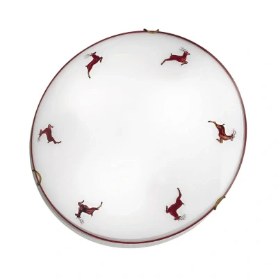 Image of austrolux Nonna stag ceiling light, white and red, 1 bulb