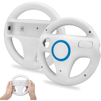 Image of TechKen 2PCS Mario Kart Wii Steering Wheels, racing Wheel for Nintendo Wii, Kart, Tank, more or U games
