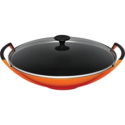 Image of Le Creuset 253043609 36cm Wok with Glass Lid Volcanic