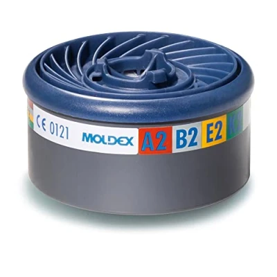 Image of Moldex 9800 A2B2E2K2 Gas Filter for Series &quot;7000 Plus 9000&quot; Easy Lock White (8 Piece)