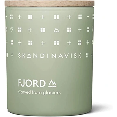 Image of Skandinavisk Fjord Mini Scented Candle. Fragrance Notes: Apple and Pear Blossom, Orchard Fruits Redcurrants. 65 g.