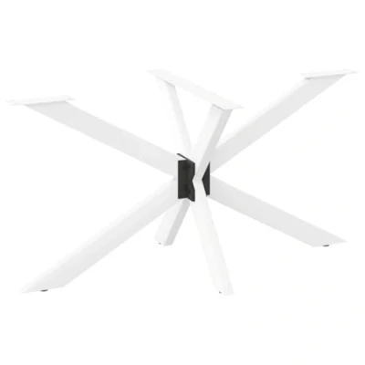 Image of vidaXL Spider Shaped Dining Table Leg/Steel Stand with Adjustable Levelers White 150x78x(72 73) cm