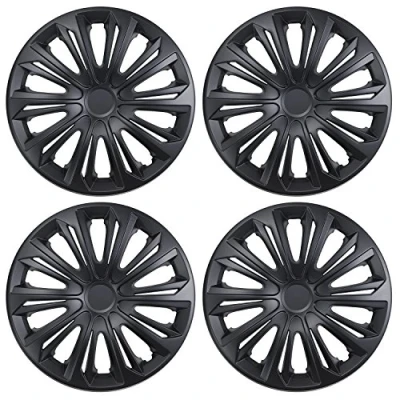 Image of NRM Strong Wheel Covers 4 x Universal Set of Black Matt (15&#039;&#039;)