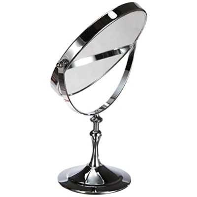 Image of HIMRY Designed Cosmetic Mirror/Cosmetic Mirror, 8 inch 360 Rotating, 2 mirror Normal and 10 x Magnification 20 cm Diameter, Countertop Schmink shaving with Chrome, KXD3105 10x