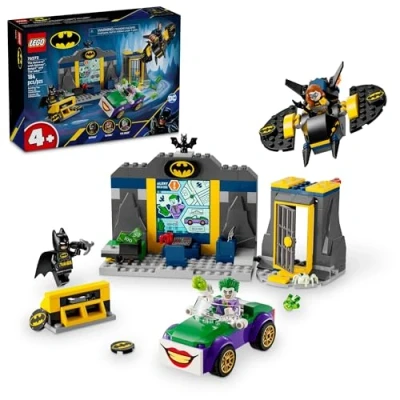 Image of LEGO DC Batman: The Batcave with Batman, Batgirl &amp; Joker, Fun Super Hero Toy, Gift for Kids Ages 4 and Up Batman Action Figures, 76272