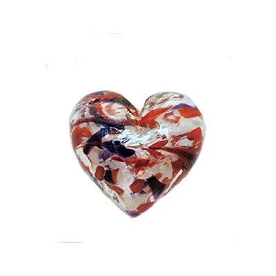 Image of Milford Collection Glass Friendship Heart Small Garnet