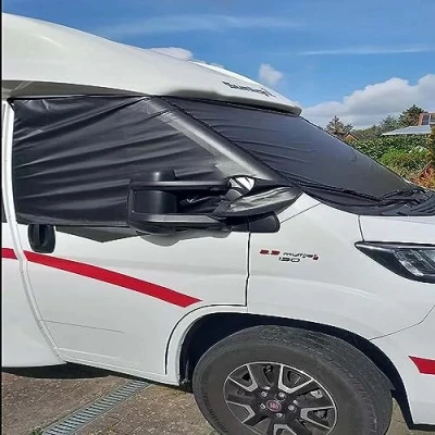 Image of Front Windscreen Cover for F iat Ducato, Sun Shield Windshield Frost Protection Screen Blackout Anti UV Sunshade Ducato Motorhome 2006 Onwards