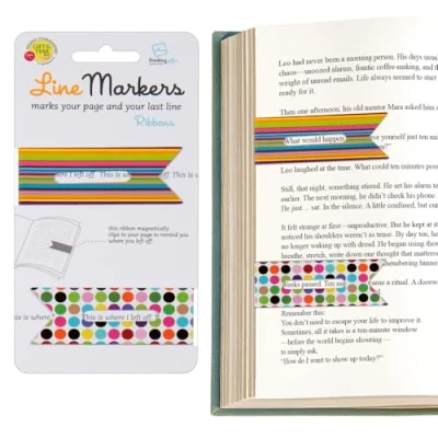 Image of Gifts for Readers &amp; Writers Linemarker Magnetic Bookmarks Set of 2 Page Holder Book Clips Reading Stylish Magnet Markers Gift Idea Readers, Lovers